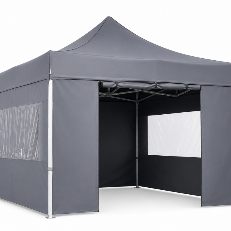Tentdiscount Proline Partytent 3x3m Aluminium – Grijs – Waterdicht PVC 900D – Inclusief Zijwanden