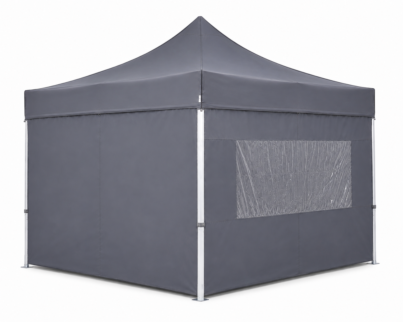 Partytent grijs vaste wand